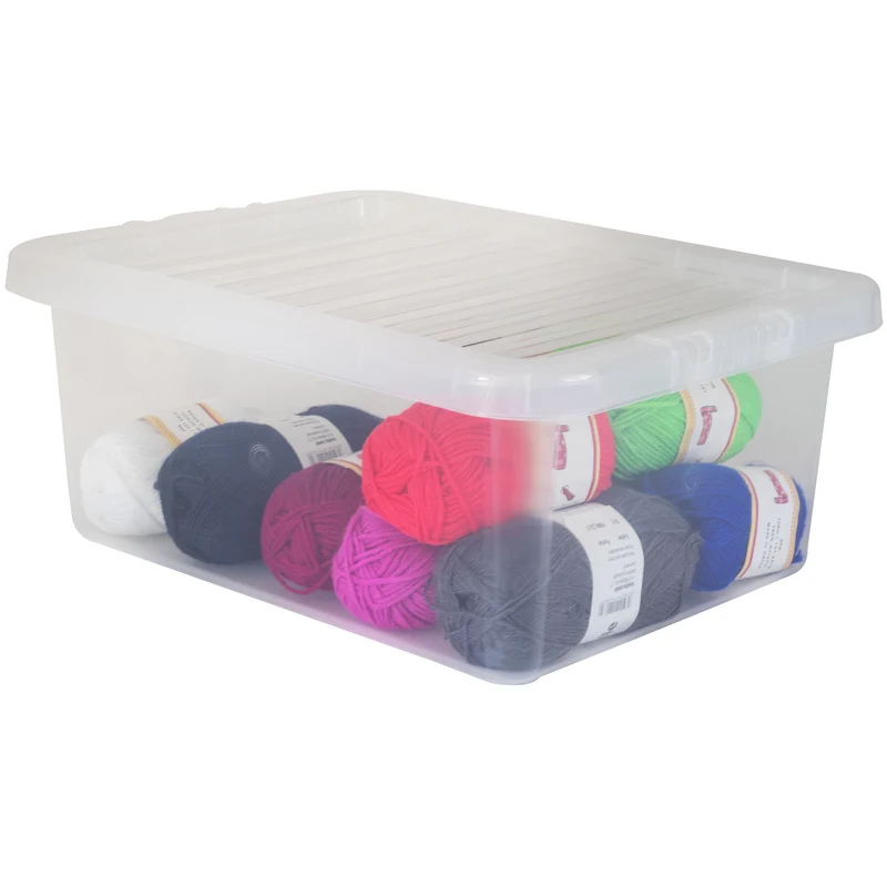 Aufbewahrungsbox mit Deckel 17 Liter - 42x33x17cm - transparent - stapelbar