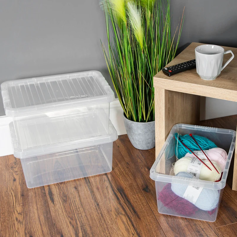 Aufbewahrungsbox mit Deckel 11 Liter - 36x25x17cm - transparent - stapelbar