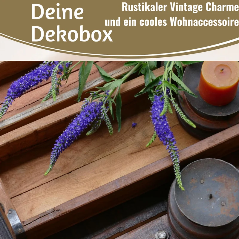 Vintage Holz Aufbewahrungsbox 2´er Set Recycelt Unika Braun Dekokiste