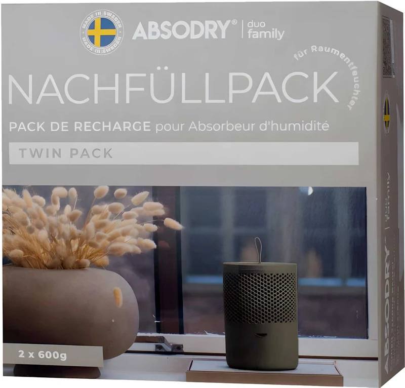 Luftentfeuchter Nachfüllpack 2x600g Vliesbeutel Granulat für AbsoDry Series 6