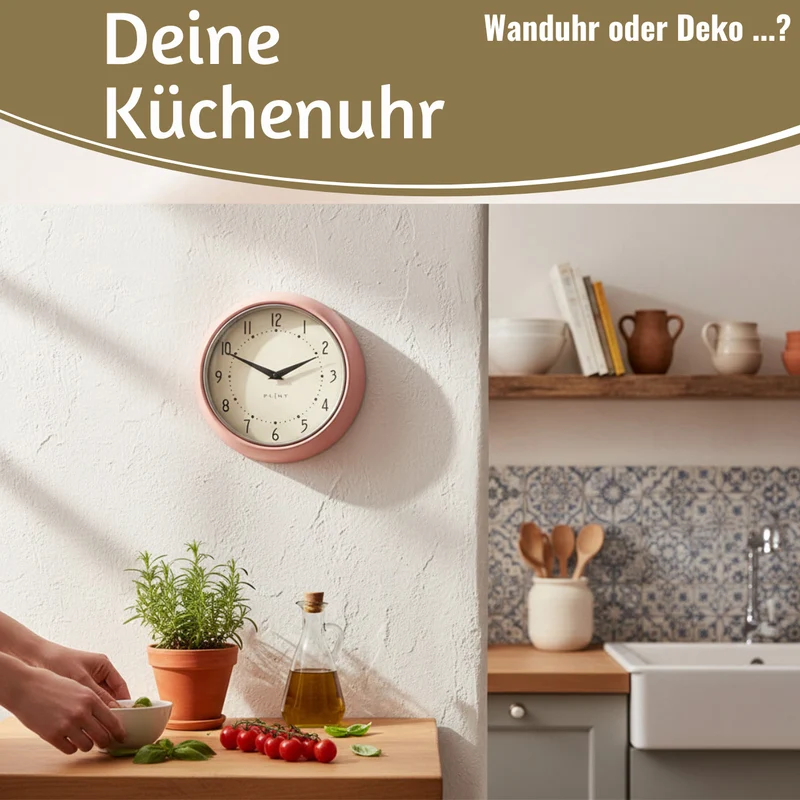 Nostalgische Metall Wanduhr Creme Rose 23cm Vintage Küchenuhr Bürouhr Retro Look