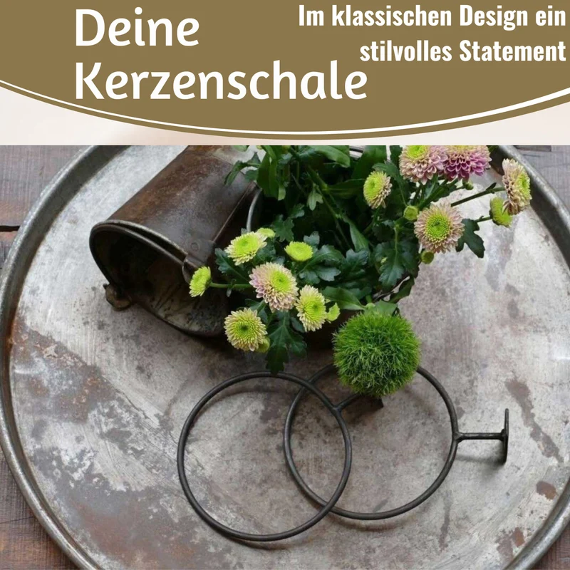 XL Metall Deko Tablett Serviertablett Delhi 42cm Rund Kerzenteller Kerzentablett