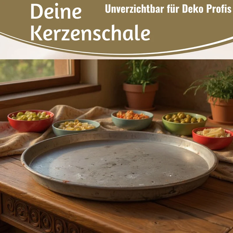 XL Metall Deko Tablett Serviertablett Delhi 42cm Rund Kerzenteller Kerzentablett