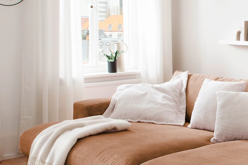 KAWOLA Big Sofa MADELINE Cord rost