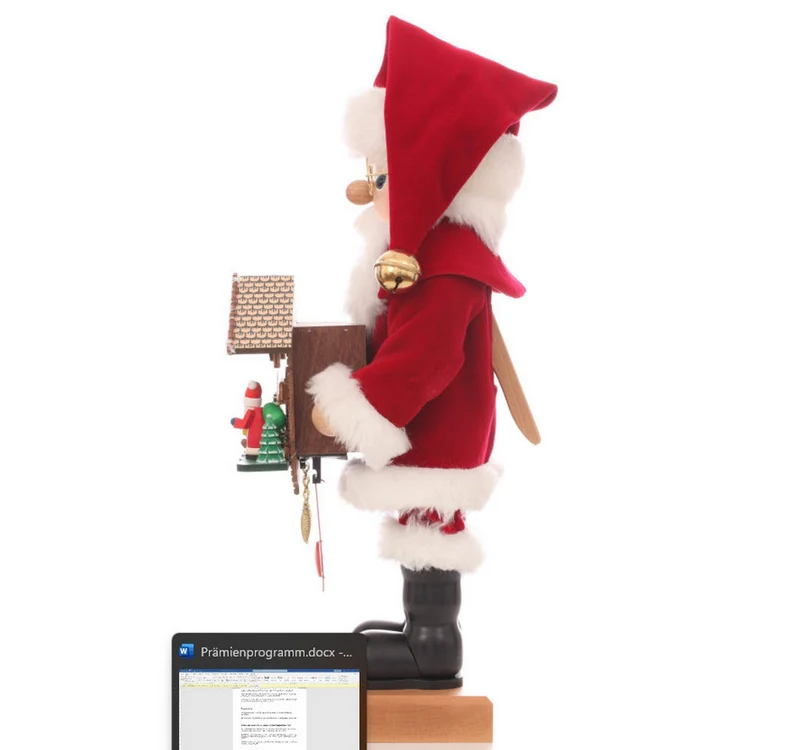 Ulbricht 'Nussknacker Weihnachtsmann mit Kuckucksuhr - 47,5cm' 2026 limitiert