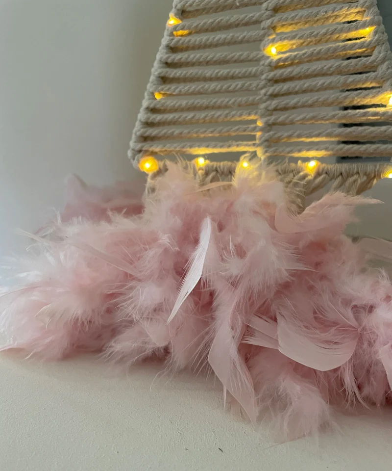 Brillant Feder Boa 1,84 Meter Rosa Edle Weihnachts-Girlande Party Baum-Deko