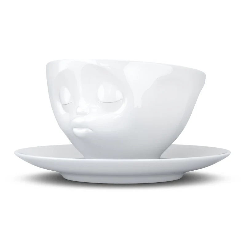 Kaffee-Tasse "küssend"