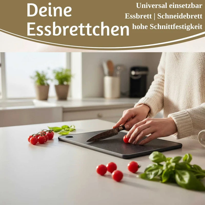 2x Brettchen Essbrettchen Frühstücksbrettchen 23x16cm Granit Optik Kunststoff