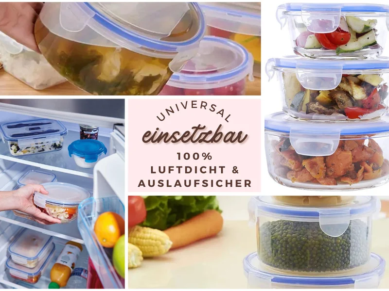 Frischhaltedose Clip & Lock 800ml Rund mit Deckel Lebensmittel Mikrowelle Gefrierbox