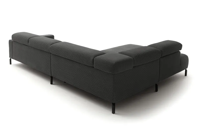 KAWOLA Sofa DELIA Ecksofa Cord grau