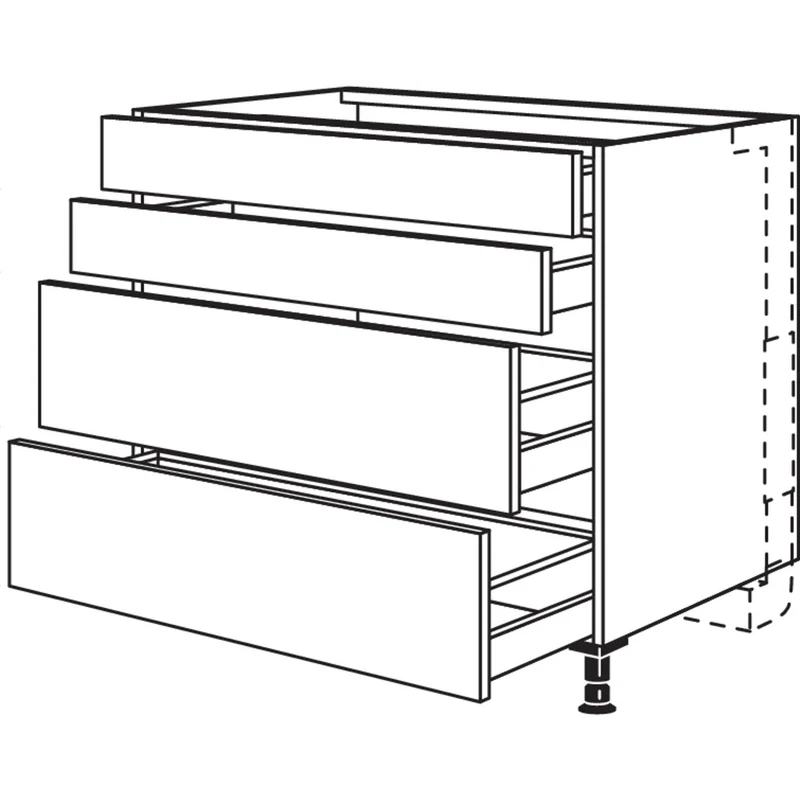 nobilia Maxi-Kochstellenschrank für Panorama-Kochfeldabzug mit vertikalem Motor KMP2S2A90-M 90 cm