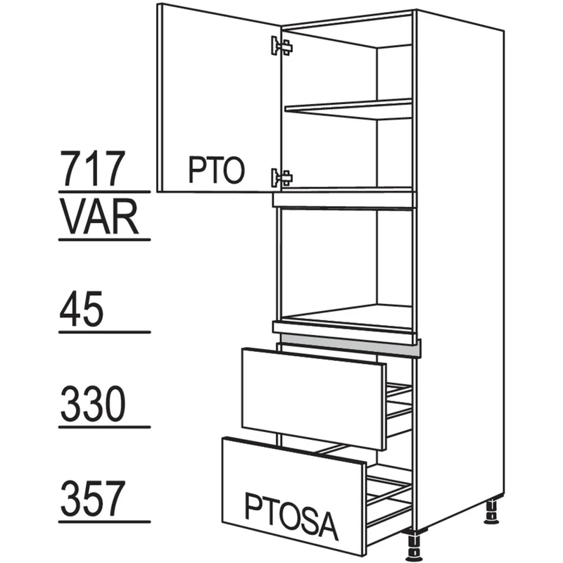 nobilia Geräte-Umbau für Dampfgarer / Kompaktgerät LGDK2A-1 60 cm