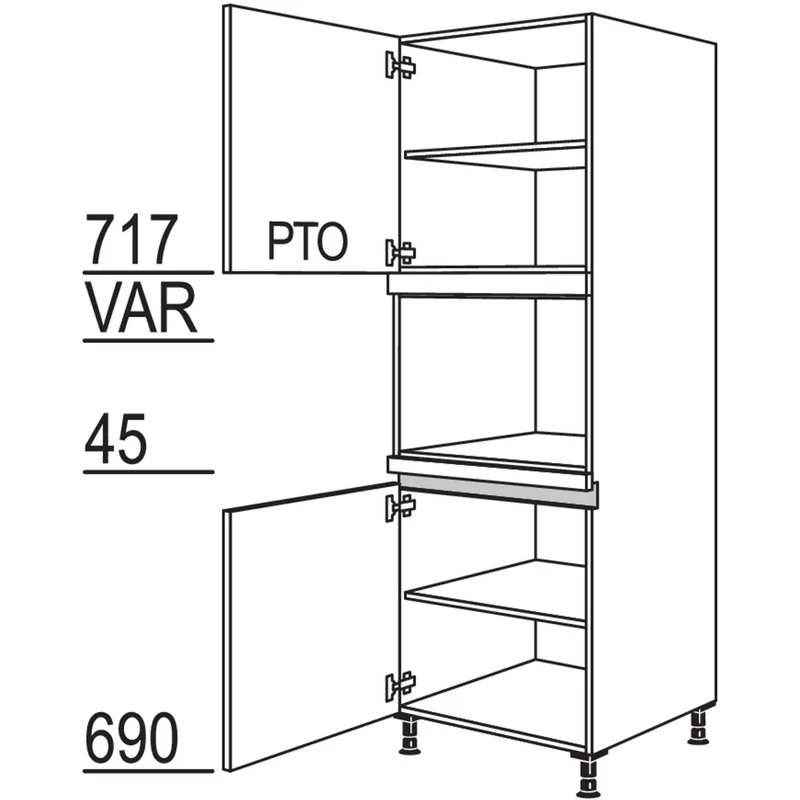 nobilia Geräte-Umbau für Dampfgarer / Kompaktgerät LGDK-1 60 cm