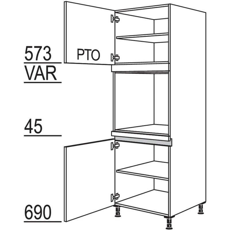 nobilia Geräte-Umbau Backofen LGO-1 60 cm