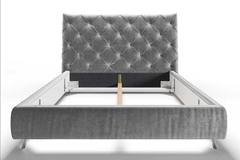 KAWOLA Bett ANNY Polsterbett Velvet silber