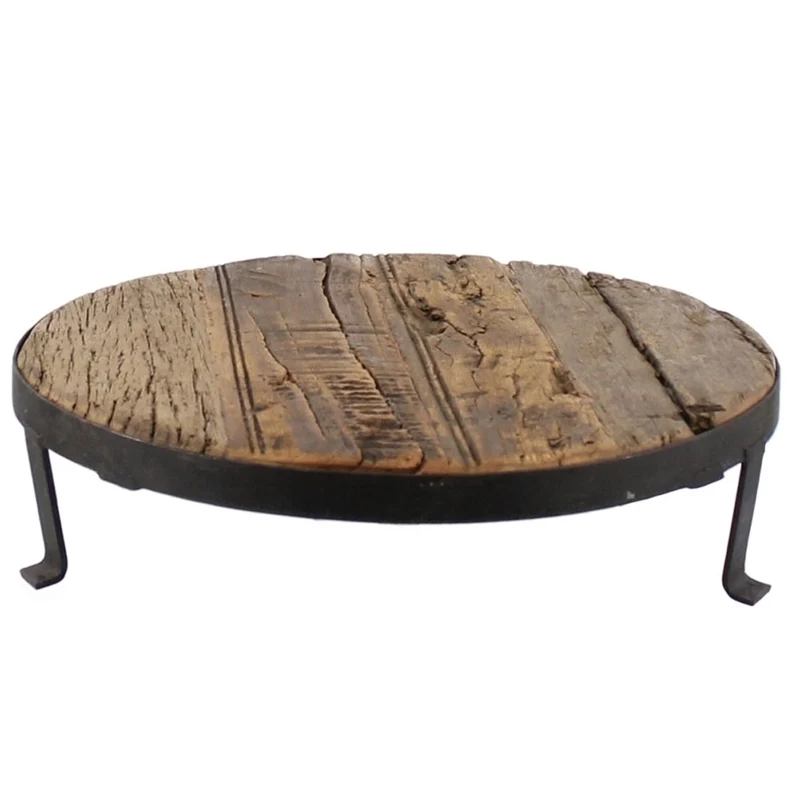 Vintage Holz Pflanzenhocker Dehli 20cm recycelt Minitisch Deko-Tablett Blumenständer