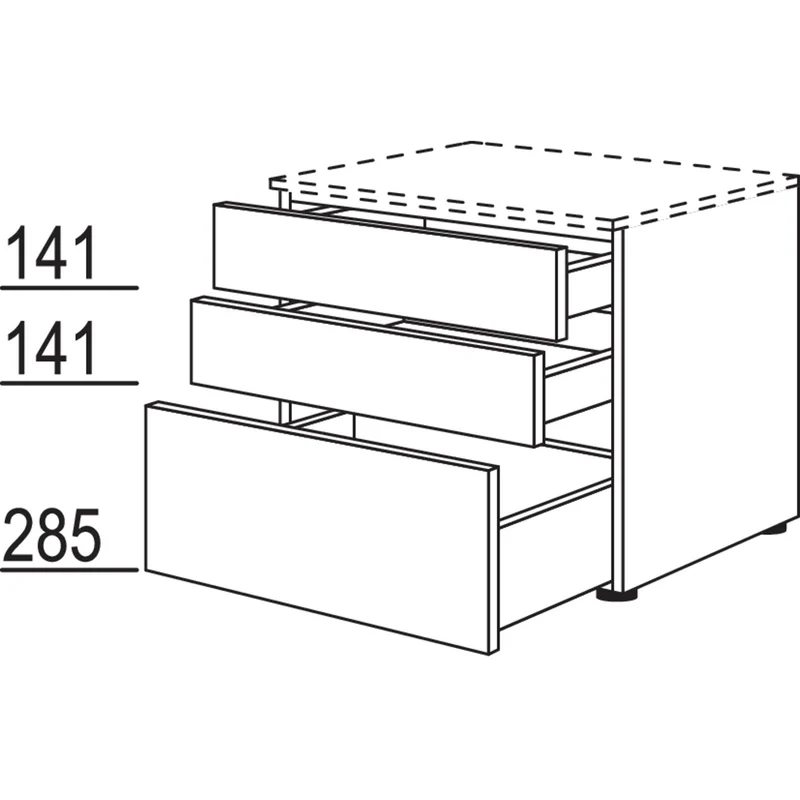 nobilia Auszugschrank in Echtholz- Furnier U2SAEF60-58 60 cm