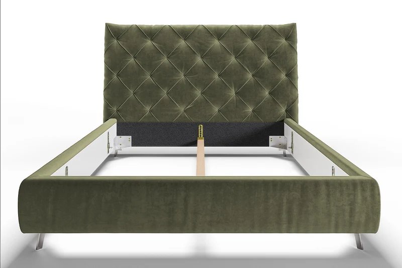 KAWOLA Bett ANNY Polsterbett Velvet olivgrün