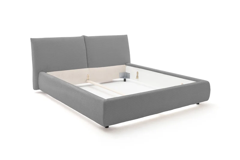 KAWOLA Bett HENRY Polsterbett Cord grau