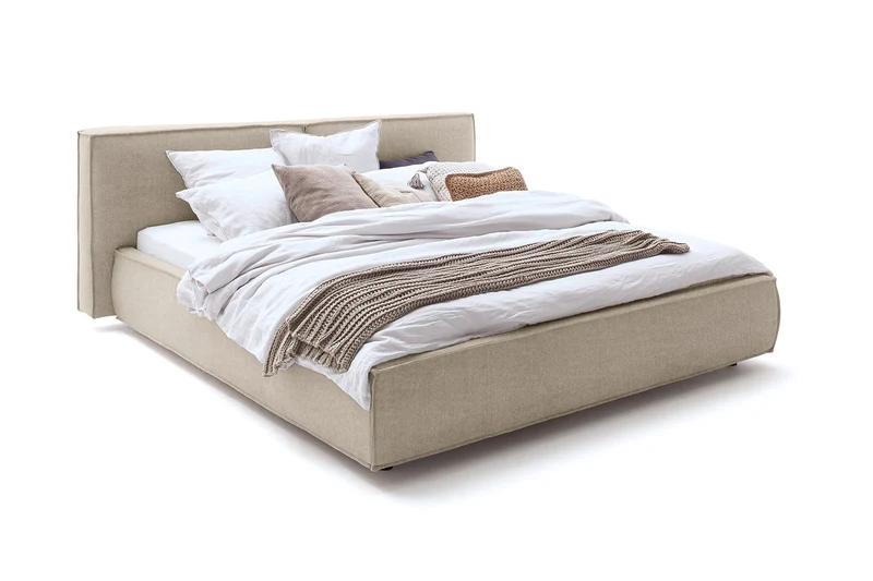 KAWOLA Bett CARLO Polsterbett Stoff taupe