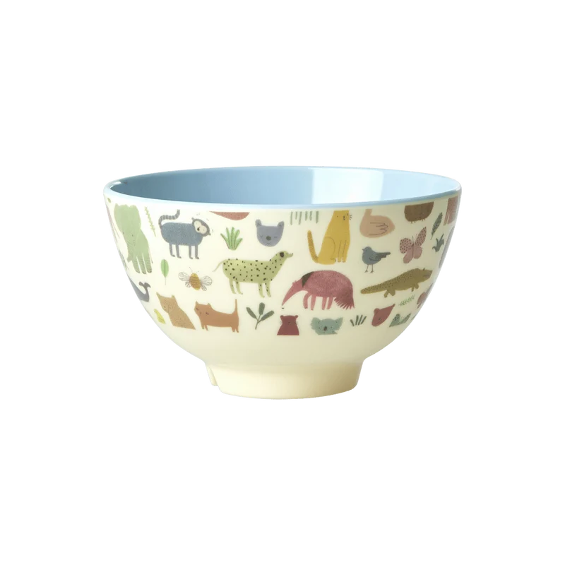 Rice - Kleine Kinderschüssel - Kleine Schüssel - Hellblau - Sweet Jungle Print, 300ml