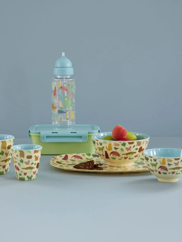 Rice - Kleine Kinderschüssel - Kleine Schüssel - Hellblau - Sweet Jungle Print, 300ml