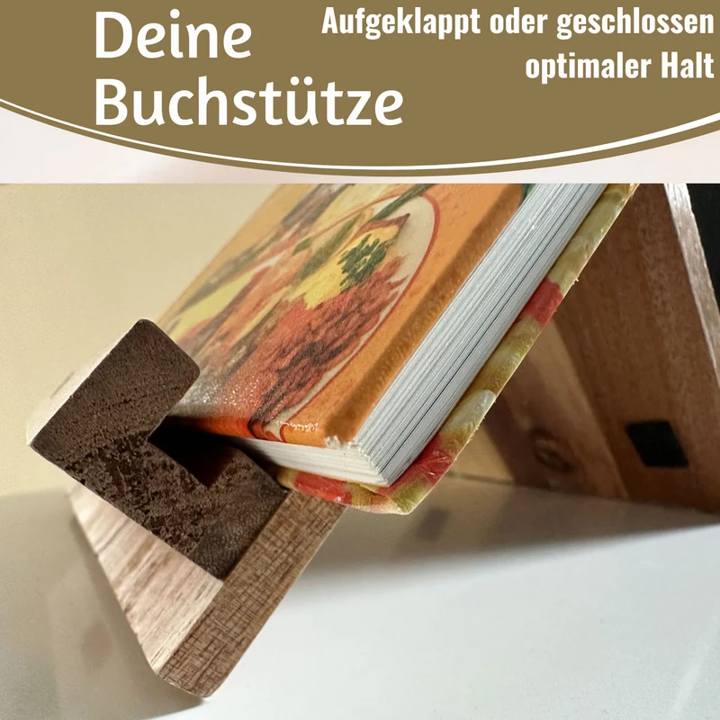Holz Kochbuchhalter Bambus 23x18cm Braun Tablett-Halterung für iPad´s