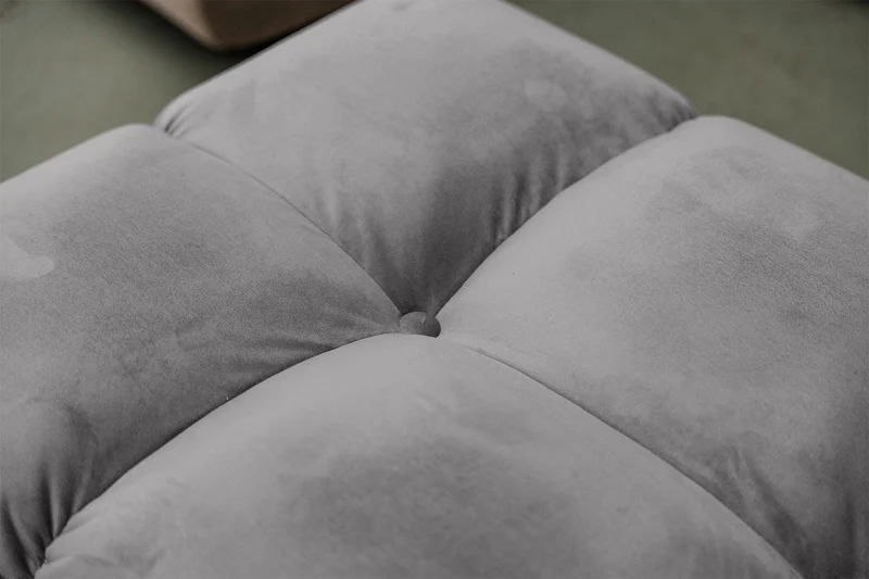 KAWOLA Sitzgruppe VIVIEN Ecksofa Drehsessel Hockerbank Velvet stone