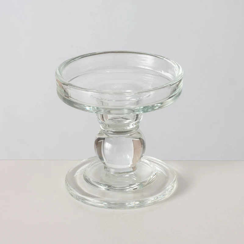 3er Set Glas Kerzenständer Klar 28cm Kerzenhalter für Stabkerzen Stumpenkerzen