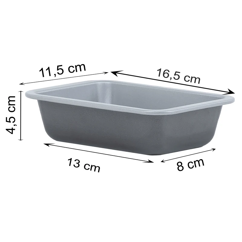 Air Fryer Backform 16,5x11,5x4,5 cm rechteckig für die Heissluftfriteuse - Zubehör klein eckig Einsatz Stahlblech antihaftbeschichtet bis 230°C Backform