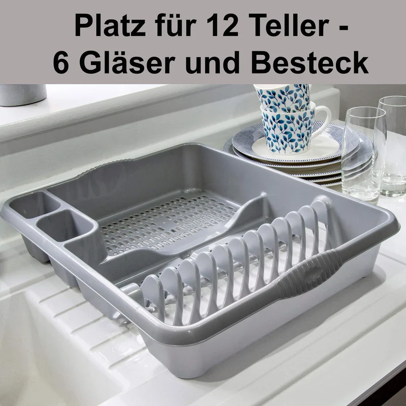 Geschirrständer 46x38cm Ablauf Abtropfständer Abtropfgestell Geschirrabtropfkorb Abtropfgitter Geschirr Abtropfkorb Abtropfschale Geschirrtrockner Haushalt Besteck Camping Geschirr Küche Tropfschale