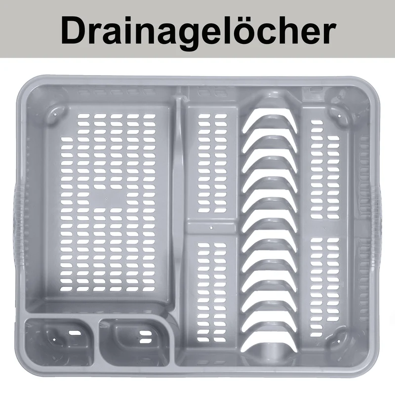 Geschirrständer 46x38cm Ablauf Abtropfständer Abtropfgestell Geschirrabtropfkorb Abtropfgitter Geschirr Abtropfkorb Abtropfschale Geschirrtrockner Haushalt Besteck Camping Geschirr Küche Tropfschale