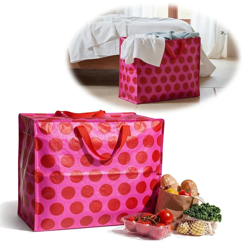 XXL Jumbo Bag Pink Rot Spotlight 55cm Recycelt Kunststoff Aufbewahrungstasche Einkaufstasche