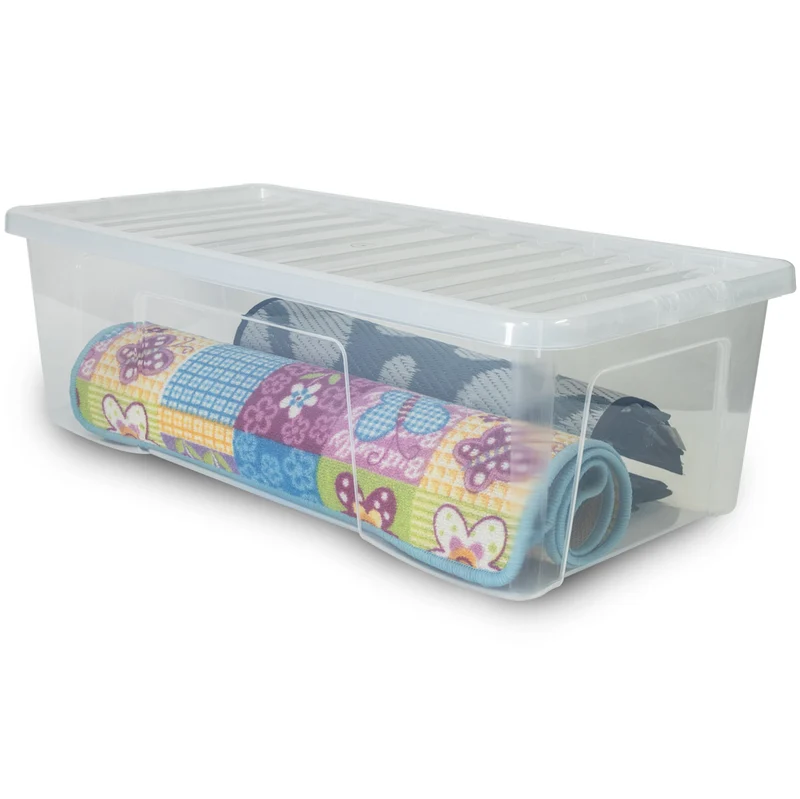 Aufbewahrungsbox mit Deckel 62 Liter - 80x40x25cm - transparent - stapelbar