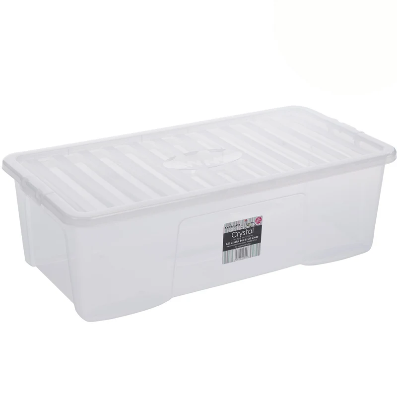 Aufbewahrungsbox mit Deckel 62 Liter - 80x40x25cm - transparent - stapelbar