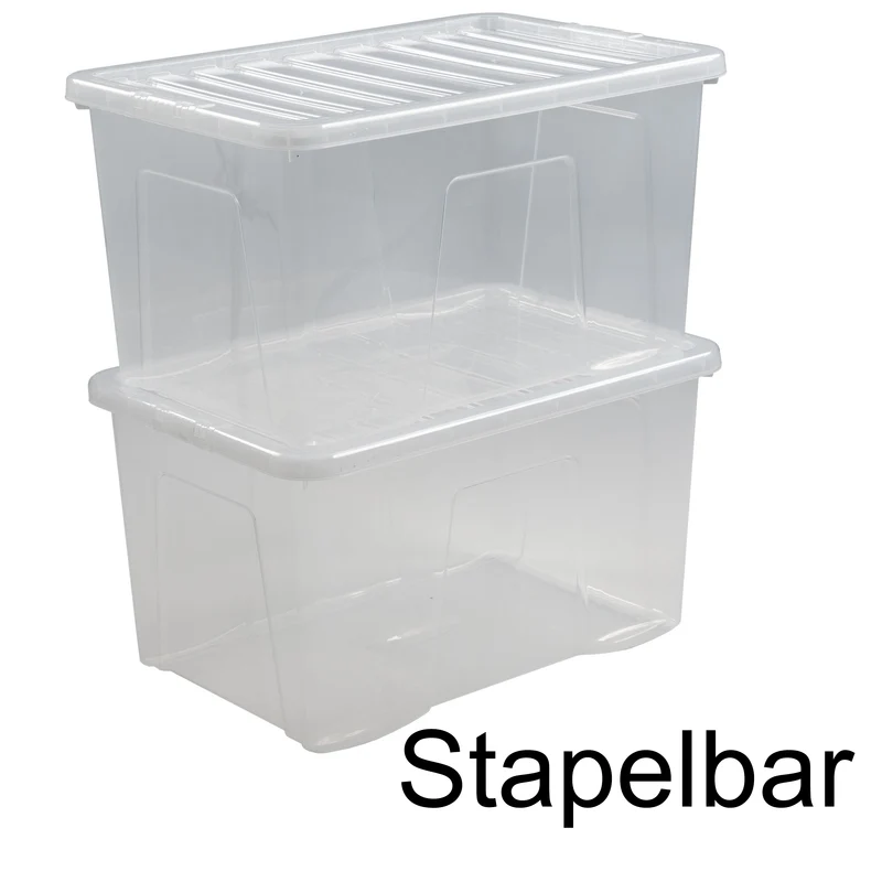 Aufbewahrungsbox mit Deckel 60 Liter - 60x40x33cm - transparent - stapelbar