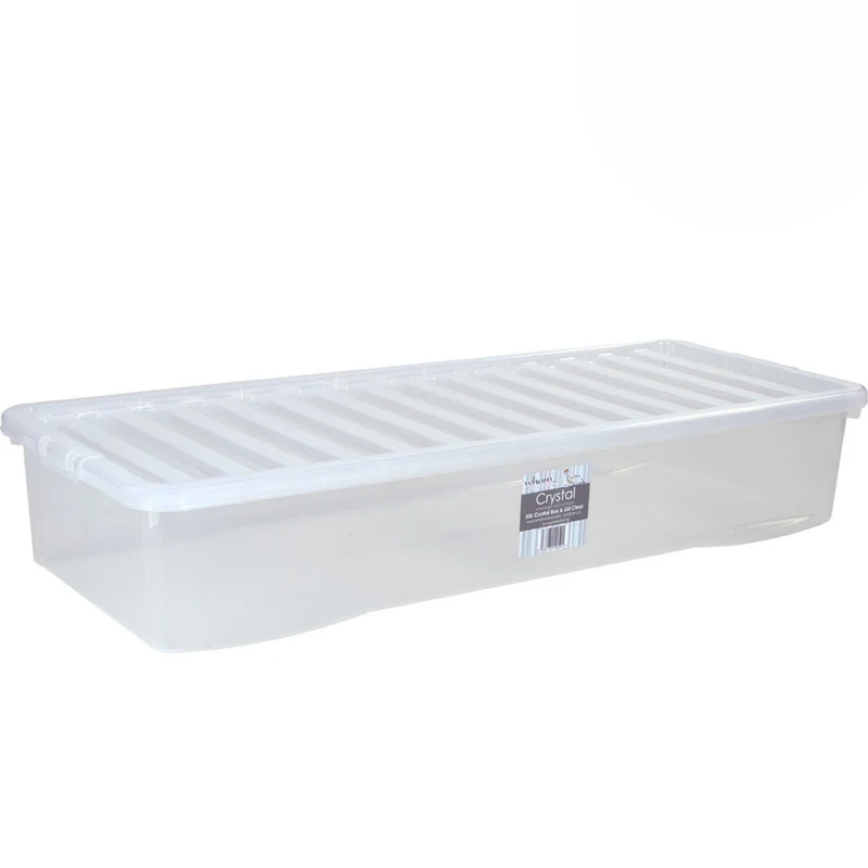 Aufbewahrungsbox mit Deckel 55 Liter - 99x40x18cm - transparent - stapelbar - Unterbettkommode