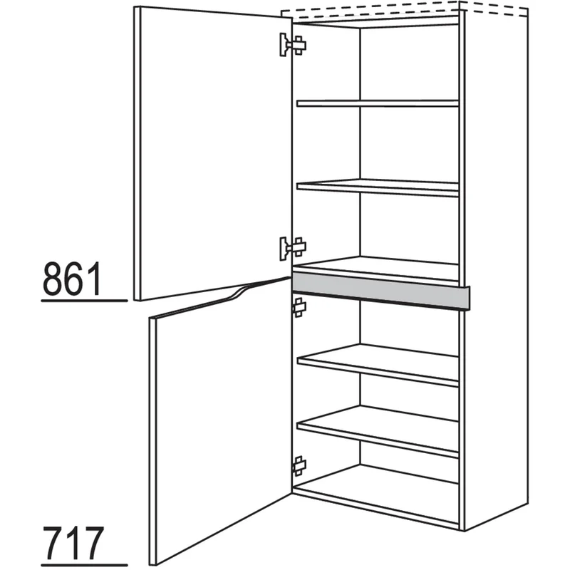 nobilia Abschluss-Midischrank Curve NBMAC45-158 45 cm
