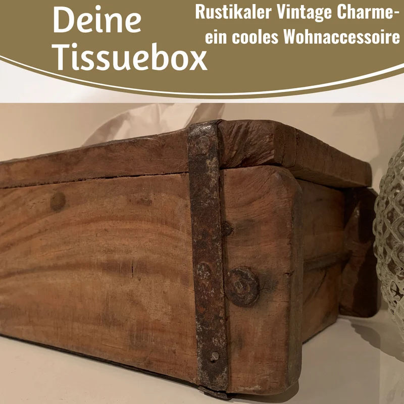 Original Holz Ziegelform 31x15cm Recycelt Tissuebox Kosmetiktuch-Spender Taschentuch