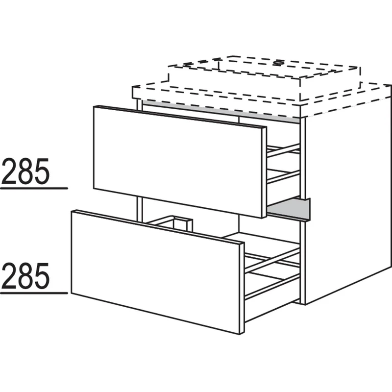 nobilia Waschtischschrank NBW2A45-60 45 cm
