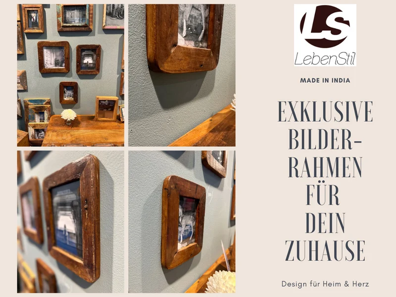 Vintage Bilderrahmen Dehli 20x15cm Fundholz Recycelt Fotorahmen Retro