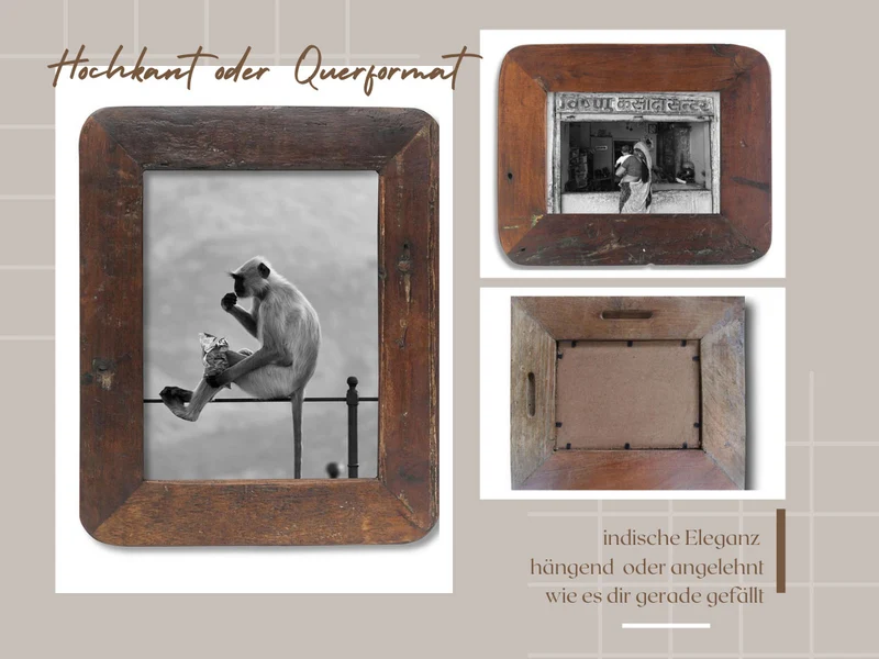 Vintage Bilderrahmen Dehli 20x15cm Fundholz Recycelt Fotorahmen Retro