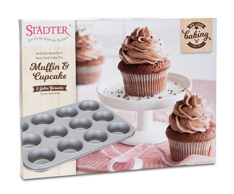 Städter 'WE-LOVE-BAKING-Muffin / Cupcake 35 x 27 cm Silber'