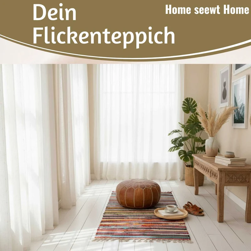 Fleckerlteppich Dehli 90x60cm Bunt Regenbogen Baumwolle Boho Flickenteppich Fransen