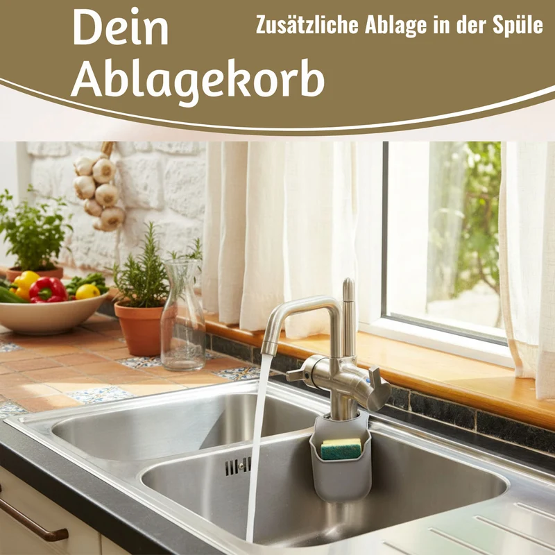 Silikon Schwammhalter 2´er Set Wasserhahn Halterung für Küchenspüle Waschbecken
