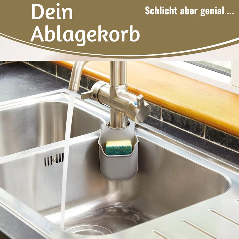 Silikon Schwammhalter 2´er Set Wasserhahn Halterung für Küchenspüle Waschbecken