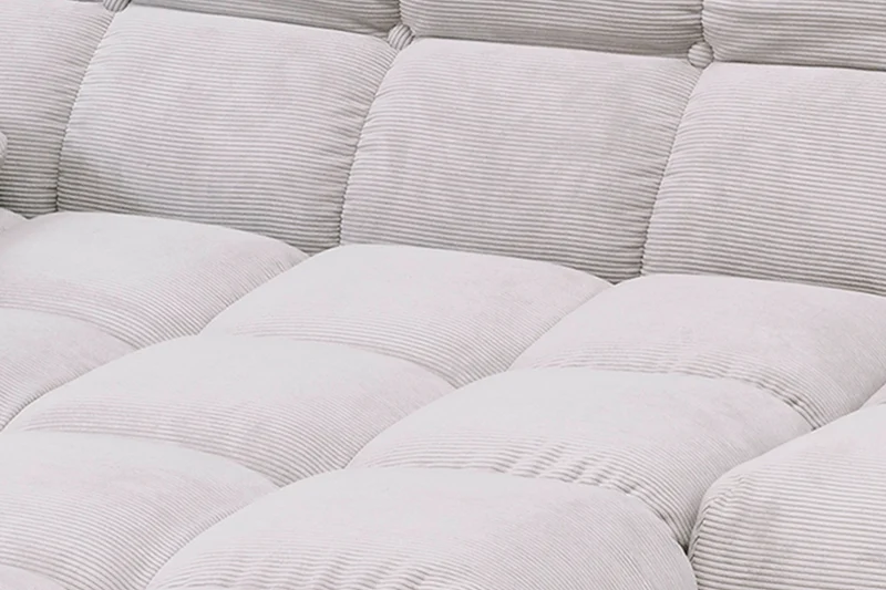 KAWOLA Sitzgruppe VIVIEN Ecksofa Drehsessel Hockerbank Feincord silber