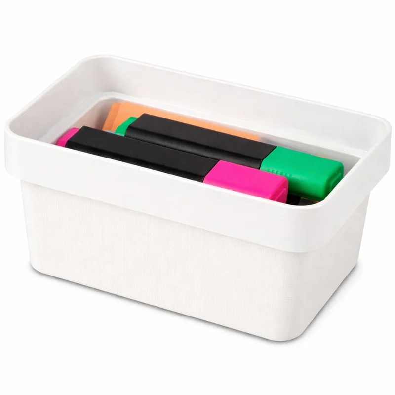 Ordnungsbox - 16x12x8 cm - 1,2 Liter - Ordnungskorb Schubladenorganizer Organizerbox Ordnungssystem Kunststoff Aufbewahrung Schrank Bad