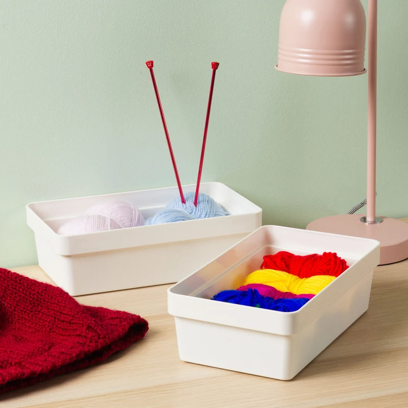Ordnungsbox - 27x15x8 cm - 2,8 Liter - Ordnungskorb Schubladenorganizer Organizerbox Ordnungssystem Kunststoff Aufbewahrung Schrank Bad