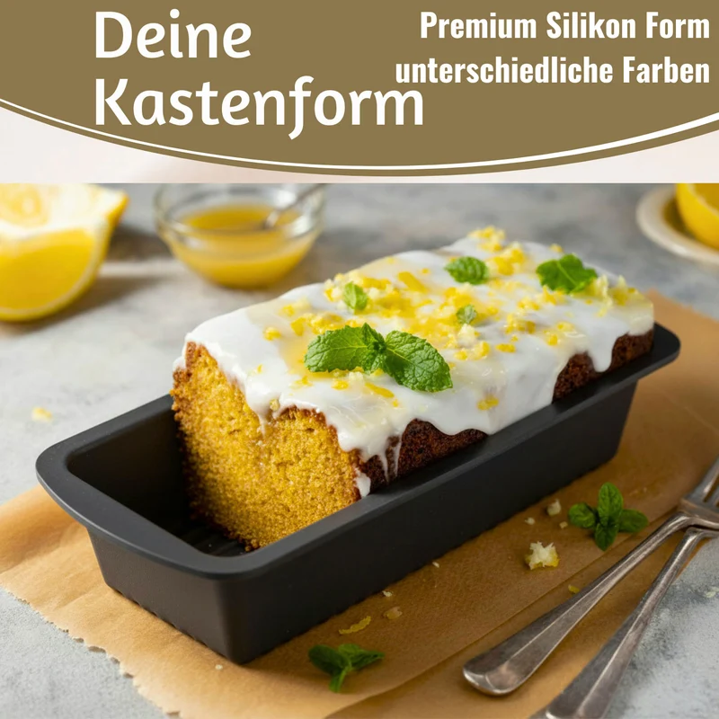 2x Silikon Königskuchenform 25cm Backform Kuchenform Kastenform Brotbackform